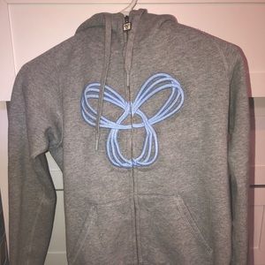 TNA grey zip up sweater